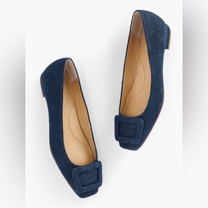 Talbots Women’s SUTTON BUCKLE FLATS - DENIM

New without tags.  Red ink on sole.